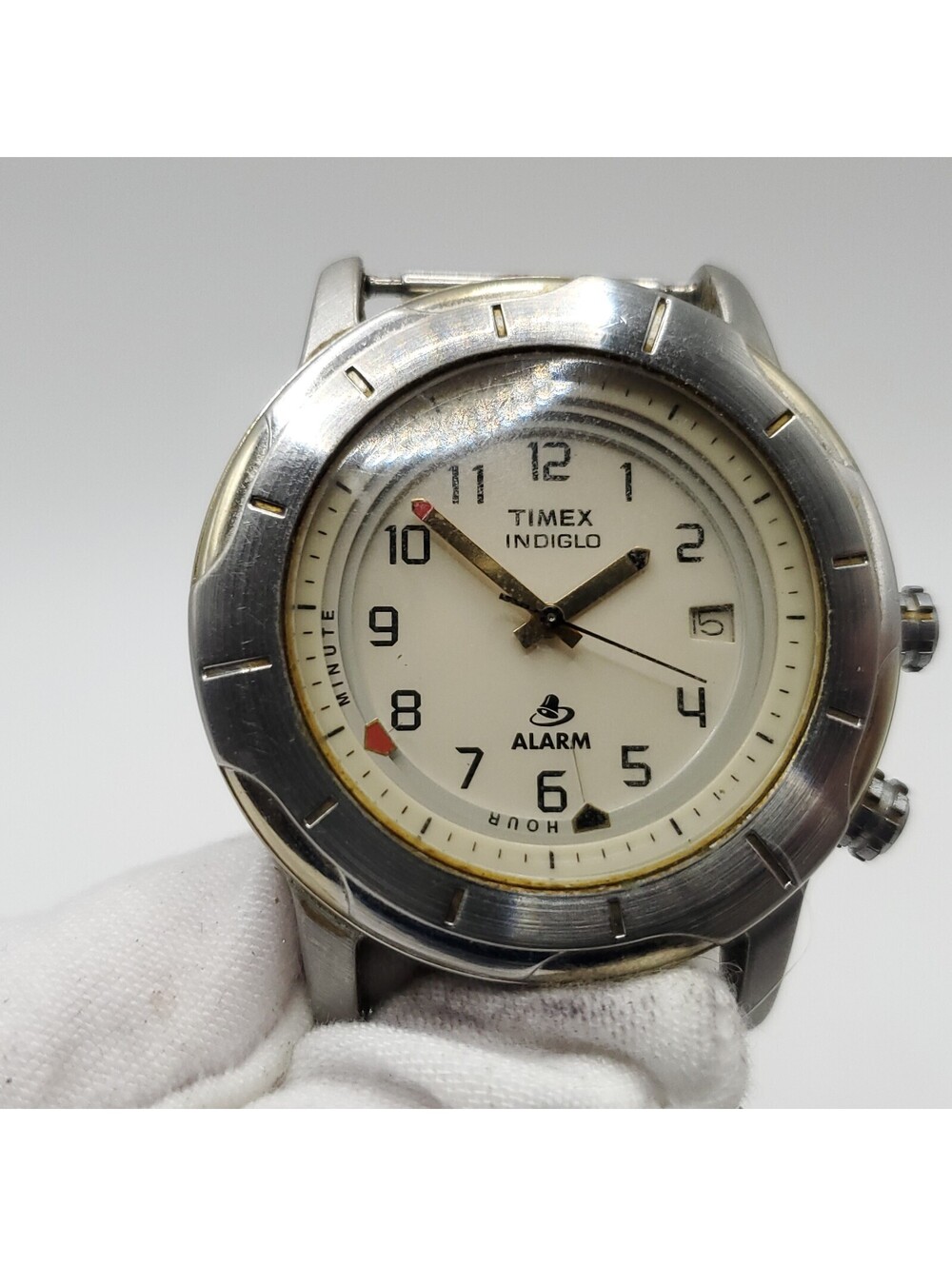 Timex Indiglo Alarm 38mm Mens Watch For Parts Or Repair